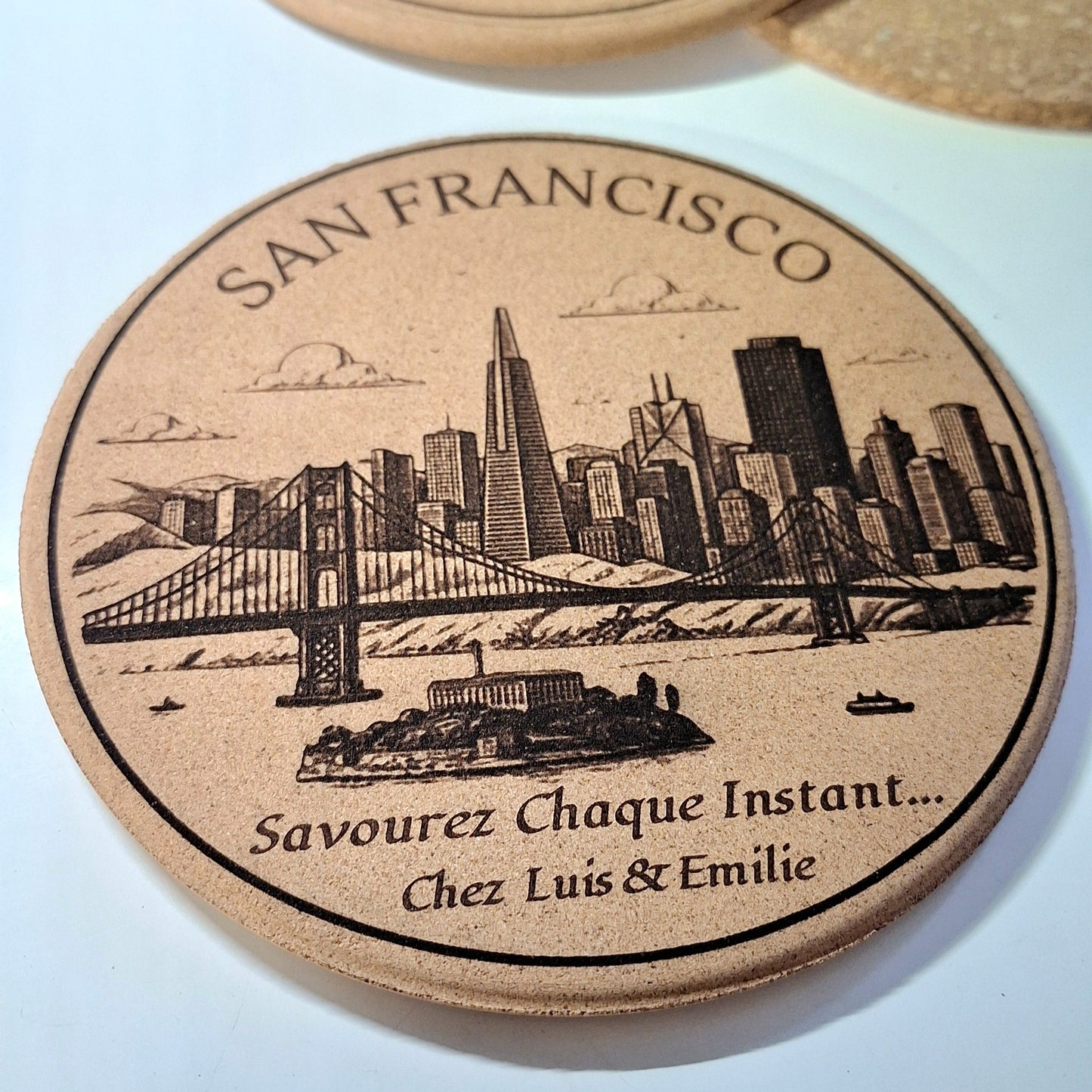 Dessous-de-plat personnalisé avec skyline de ville américaine | Décoration de cuisine Home Decor