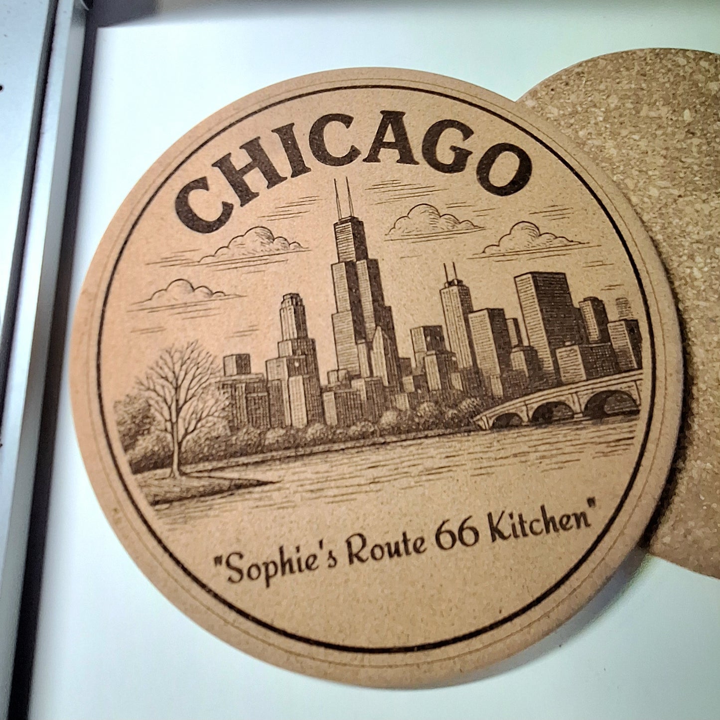 Dessous-de-plat personnalisé avec skyline de ville américaine | Décoration de cuisine Home Decor