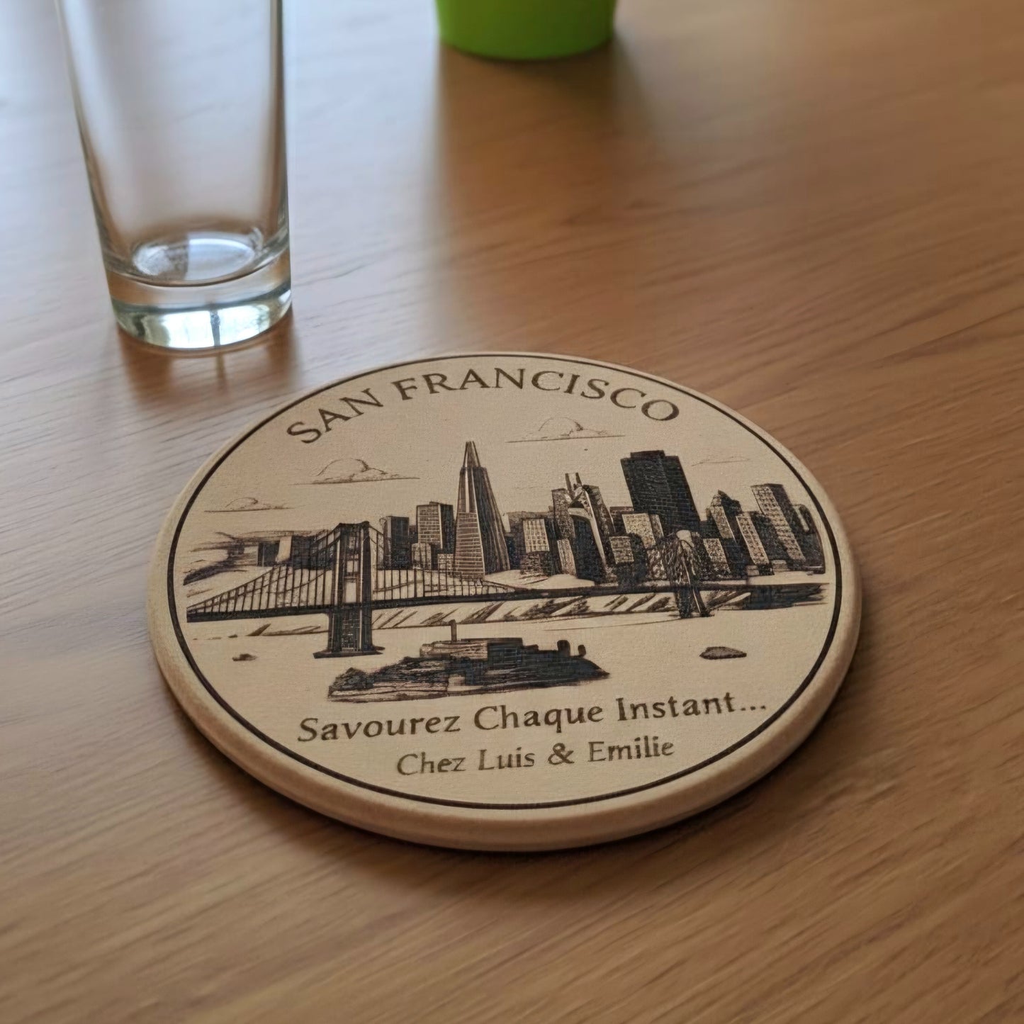 Dessous-de-plat personnalisé avec skyline de ville américaine | Décoration de cuisine Home Decor