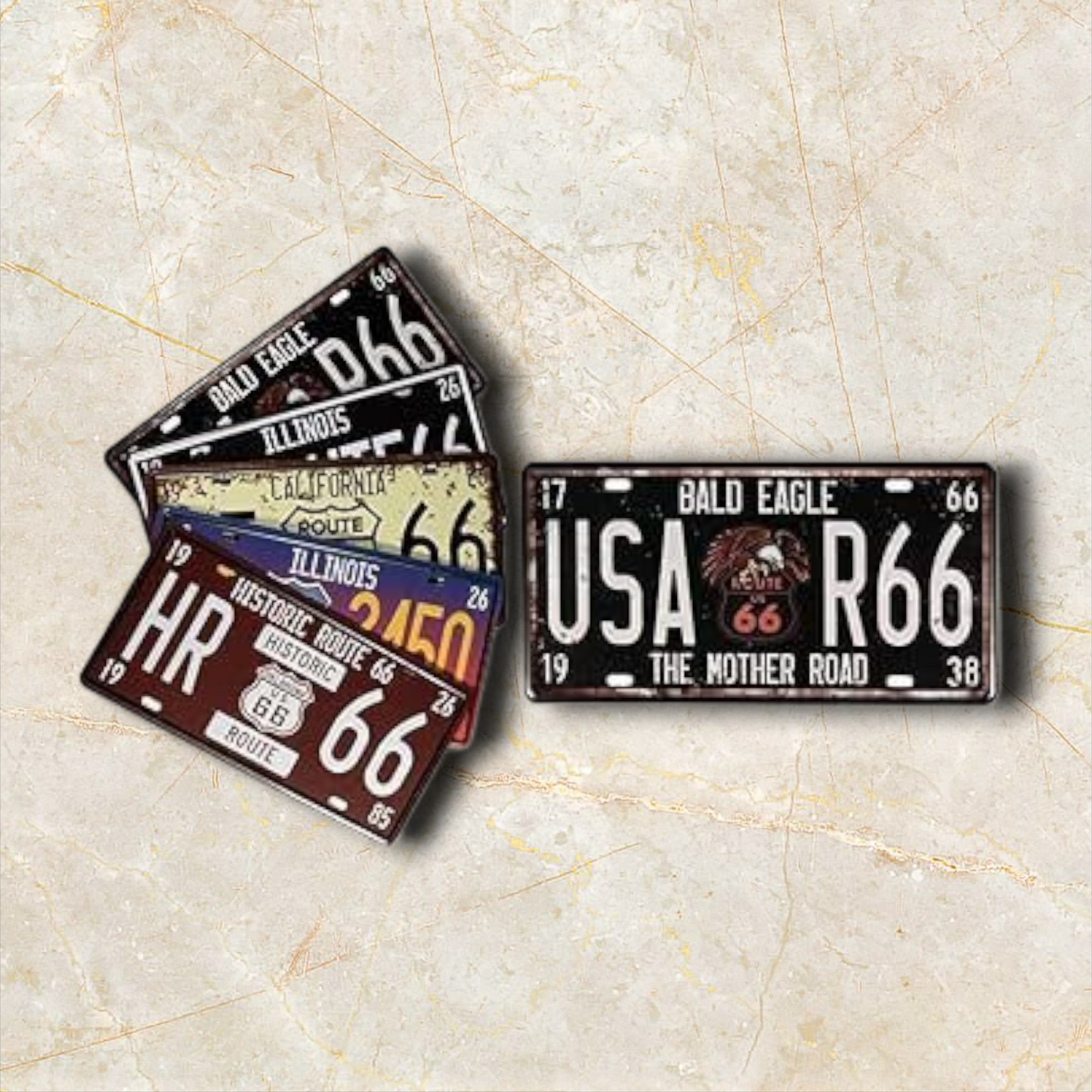 Plaque Métal Vintage Road 66'