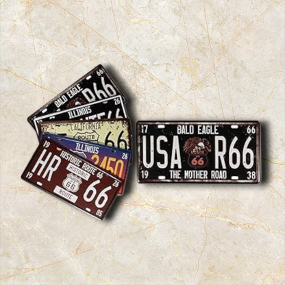 Plaque Métal Vintage Road 66'