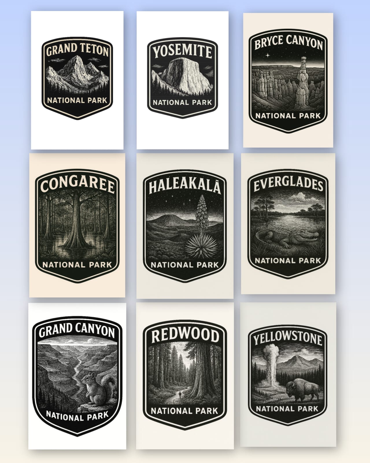 🌄 Dessous de Verre – Set Signature USA Parcs Nationaux